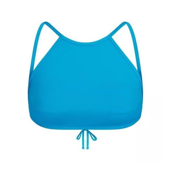 Skims Signature Swim High Neck Top Turquoise Size Medium - Picture 3 of 10